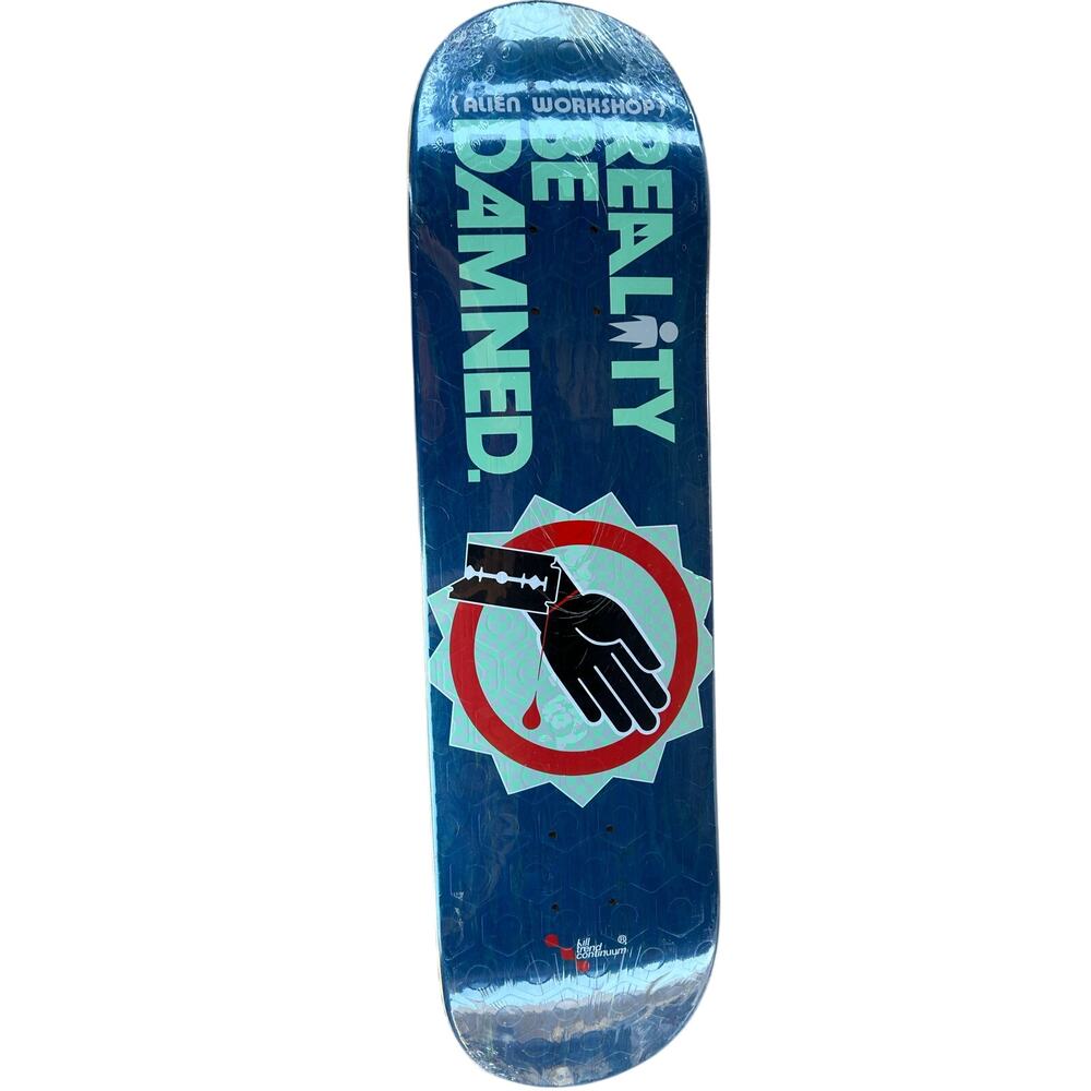 NEW Alien Workshop Skateboard Deck Reality Be D*mned 8.25 31.75” 14.25” Blue Red